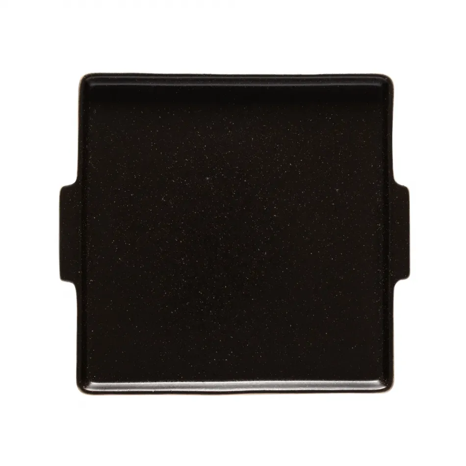 Nótos Latitude Black Square Plate/Tray 8.75'' x 8'' H0.75''