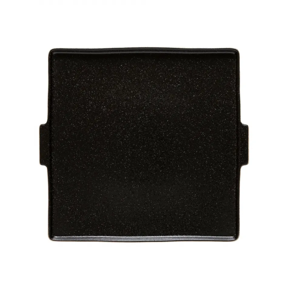 Nótos Latitude Black Square Serving Plate 12.25'' x 11.25'' H1''