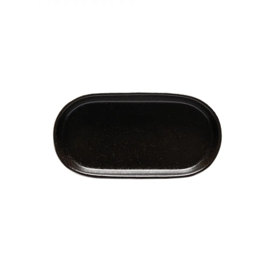 Nótos Latitude Black Oval Tray 7.25'' x 3.5'' H1''