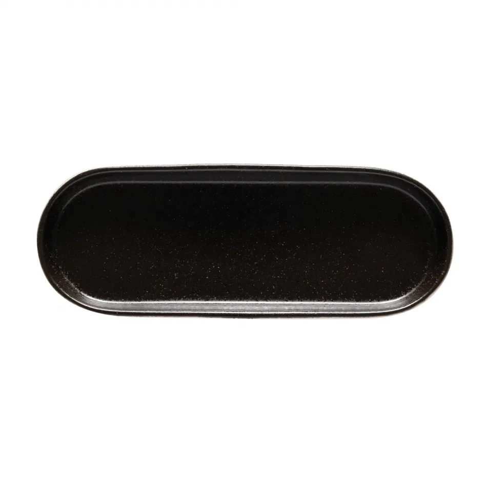 Nótos Latitude Black Oval Tray 10'' x 3.5'' H1''