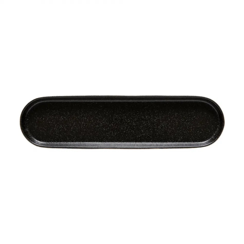Nótos Latitude Black Oval Tray 14'' x 3.75'' H1''