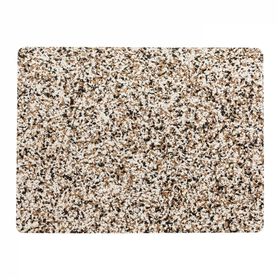 Plano White-Black Cork/Recycled Eva Rect. Placemat 16'' x 12.25'' H0.25''