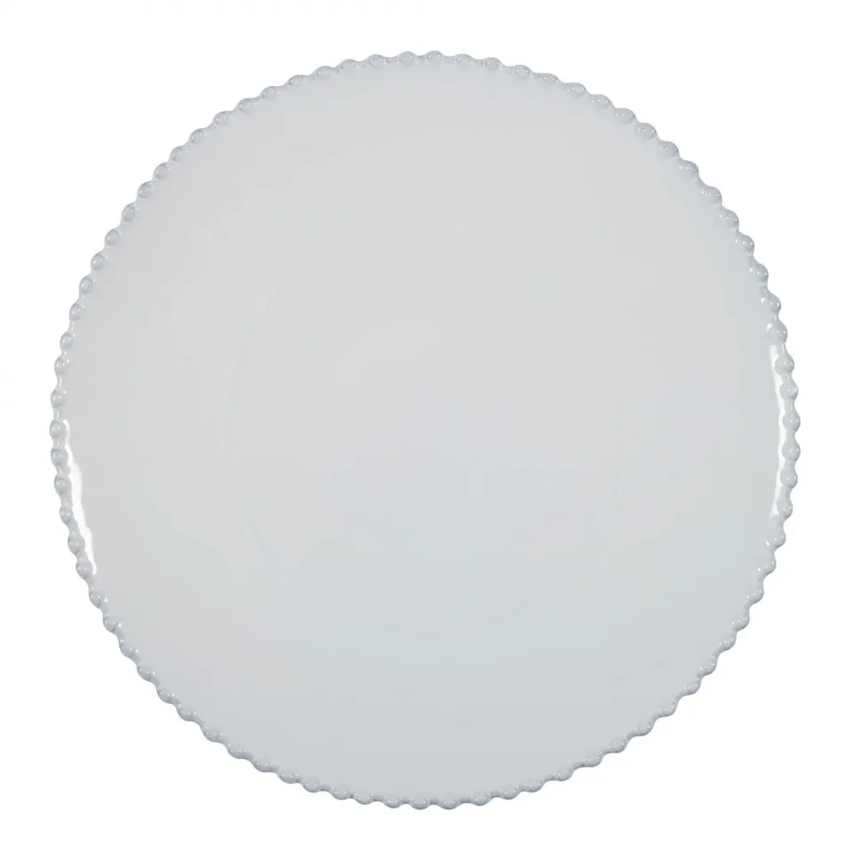 Pearl White Charger Plate/Platter D13.5'' H1.25''