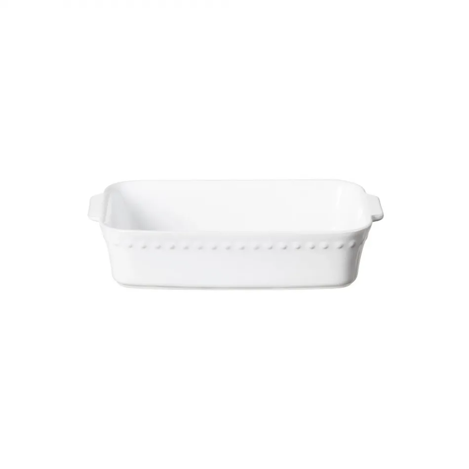 Pearl White Rect. Baker 10.75'' x 6.75'' H2.5''