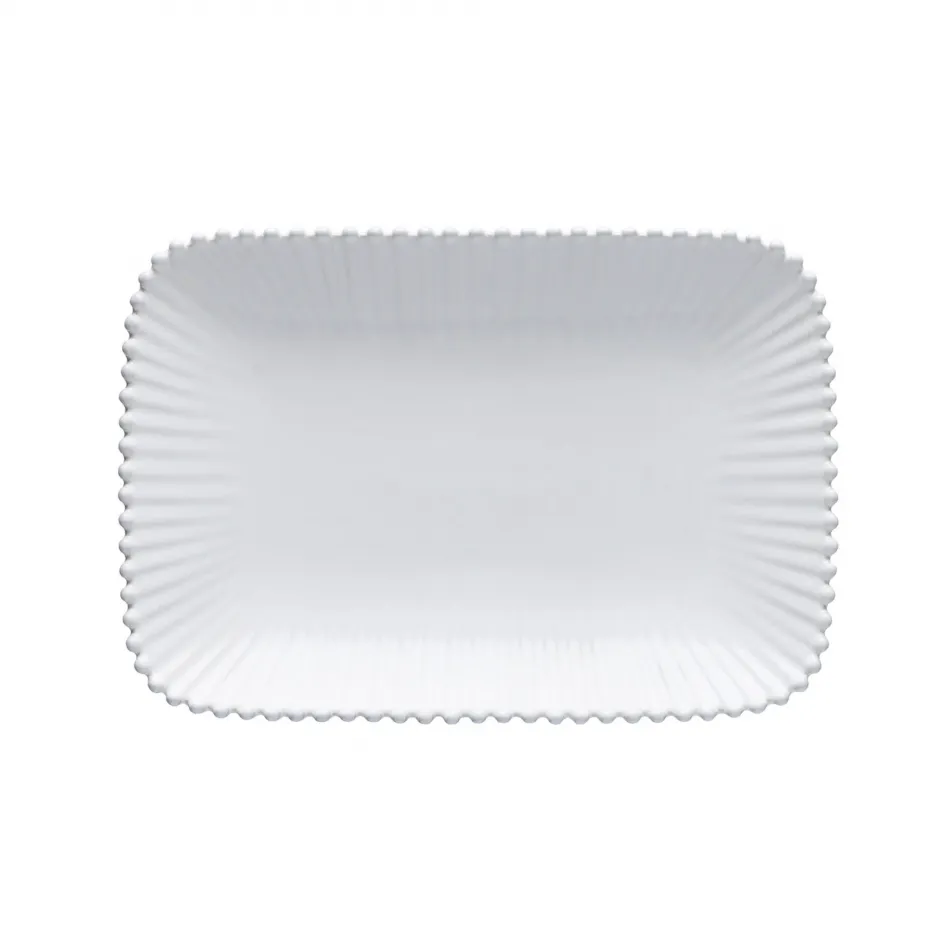 Pearl White Rect. Platter 12'' x 8.25'' H1.5''
