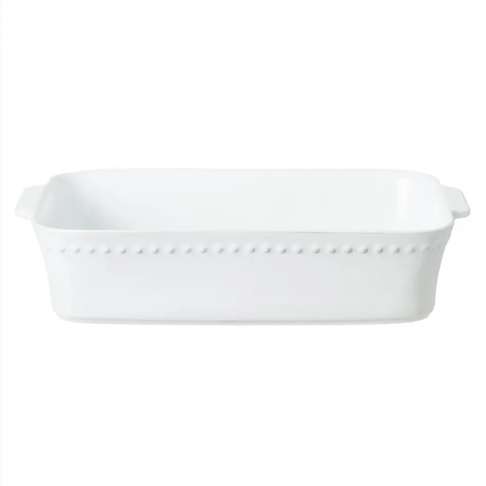 Pearl White Rect. Baker 15'' x 9.5'' H3.25''