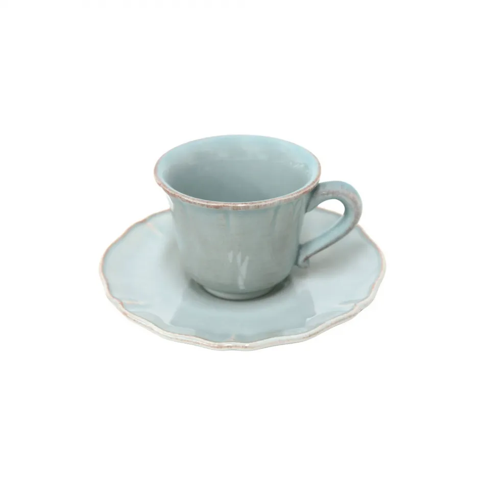 Alentejo Turquoise Coffee Cup And Saucer 3.75'' x 3'' H2.25'' | 3 Oz. D5.75''