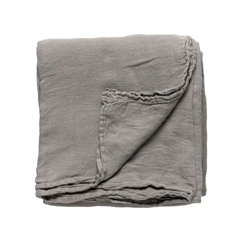 Maria Dusk Grey Table Cloth 100% Li 69'' x 98.5''