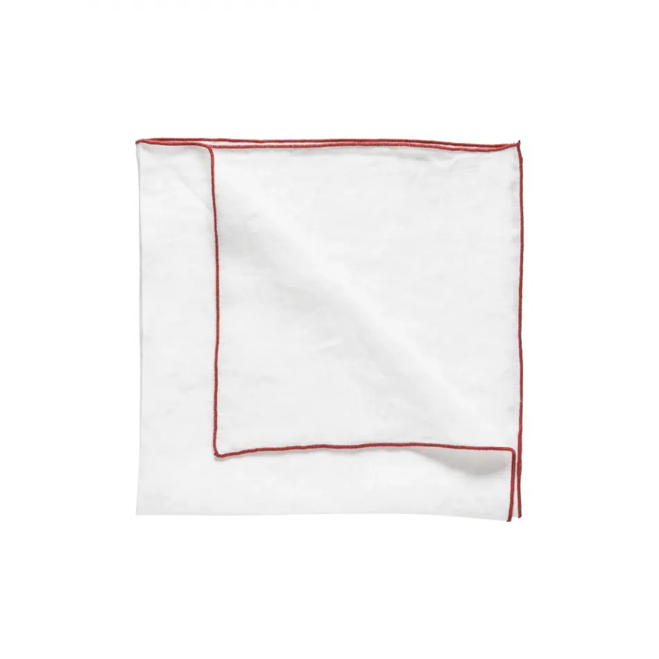 Bella Crimson Napkin 100% Li Overlock 19.75'' x 19.75''