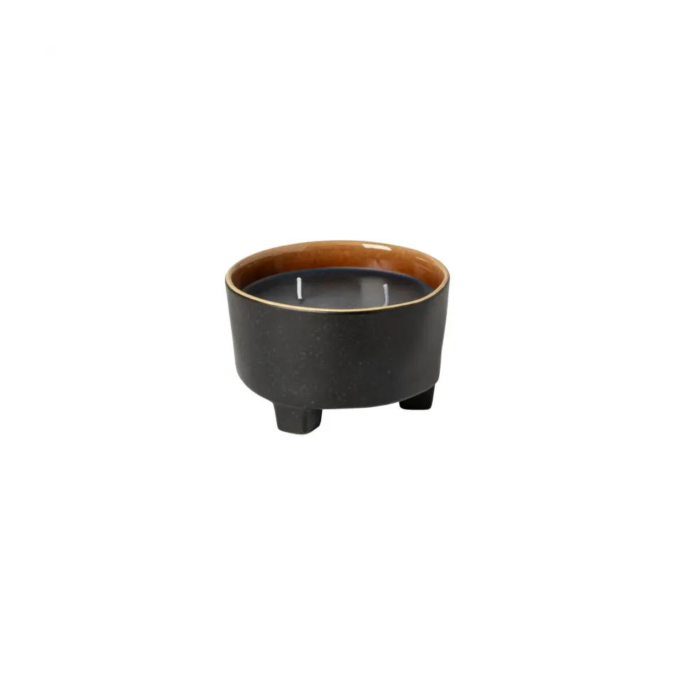 Riviera Candles Black Terra Footed Bowl Soy Wax Candle D4 5/8" H2 3/4" | 10 7/8 Fl Oz