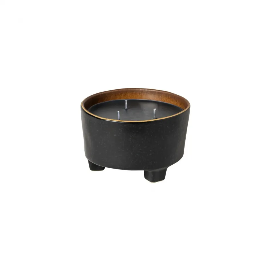 Riviera Candles Black Terra Footed Bowl Soy Wax Candle D5 1/2" H3 1/2" | 23 1/4 Fl Oz