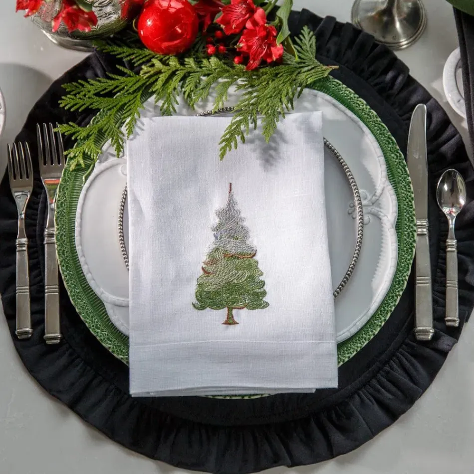 Snowy Pine, White (Multi) 20" Square Napkin