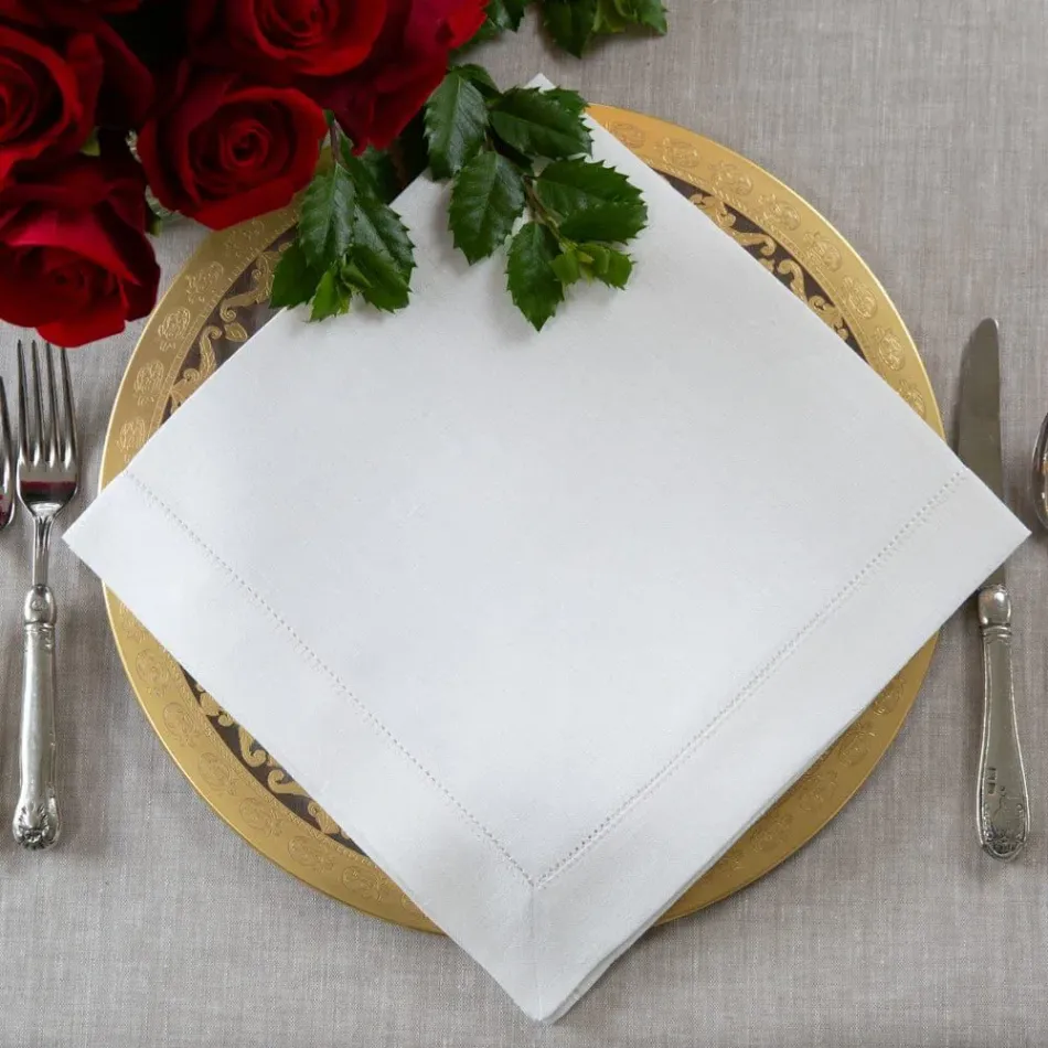 Hemstitch, White 22" Square Napkin