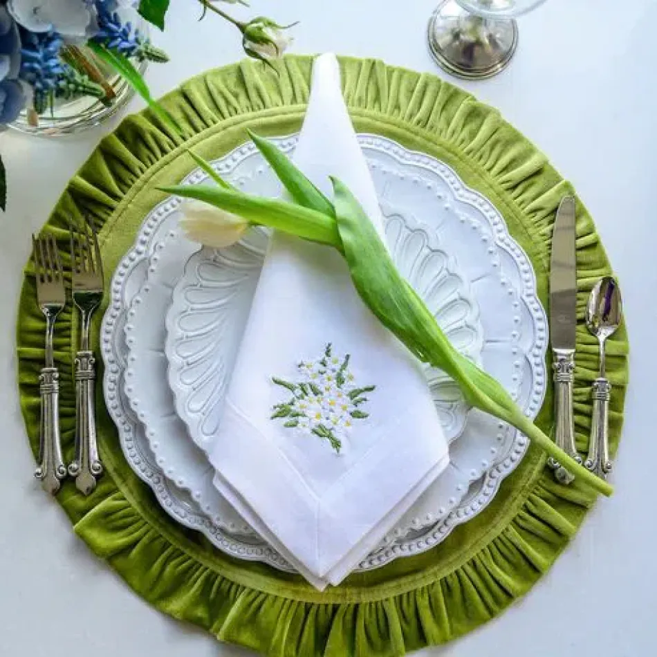 Daisy Bouquet White (White) Large Napkin