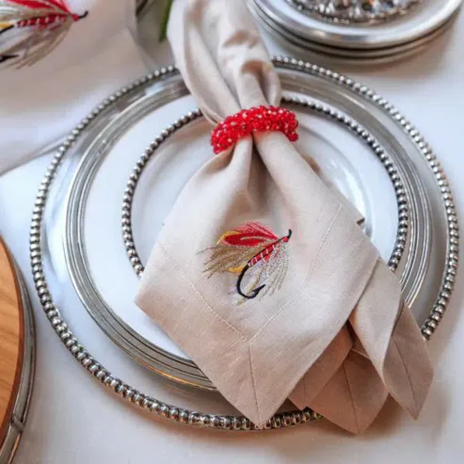 Fly Fish Hook Soft Flax (Multi) Large Napkin