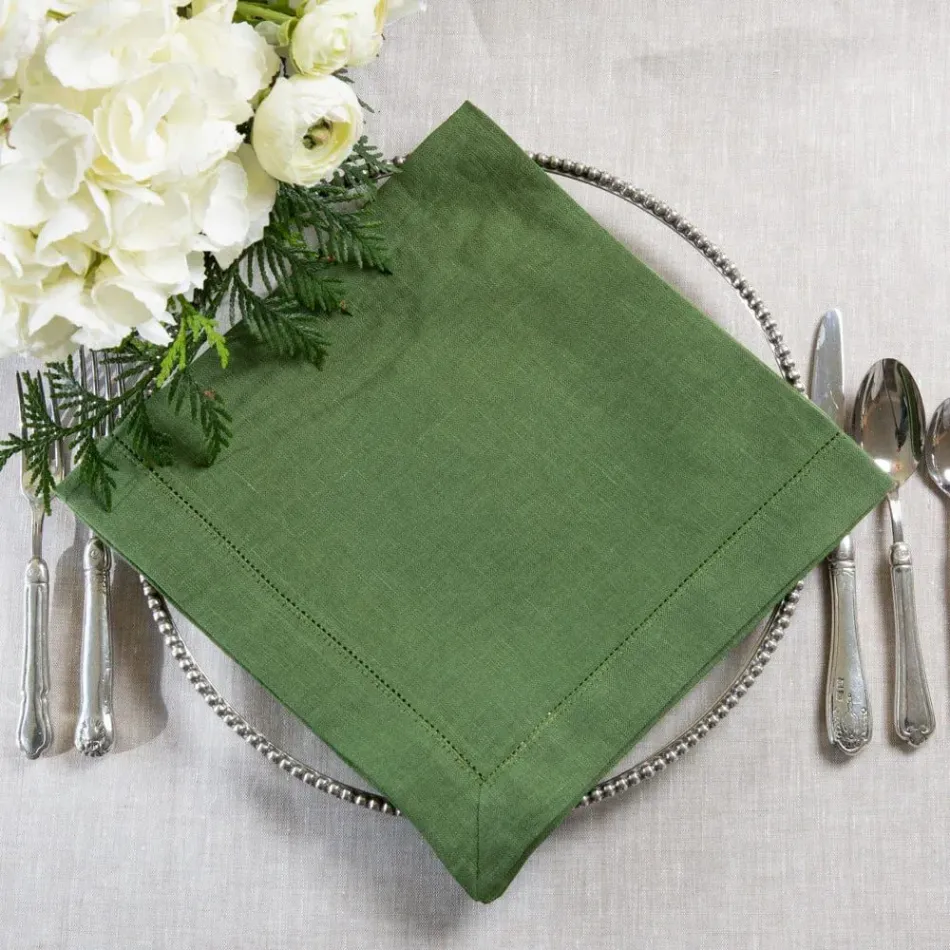 Hemstitch, Evergreen 22" Square Napkin