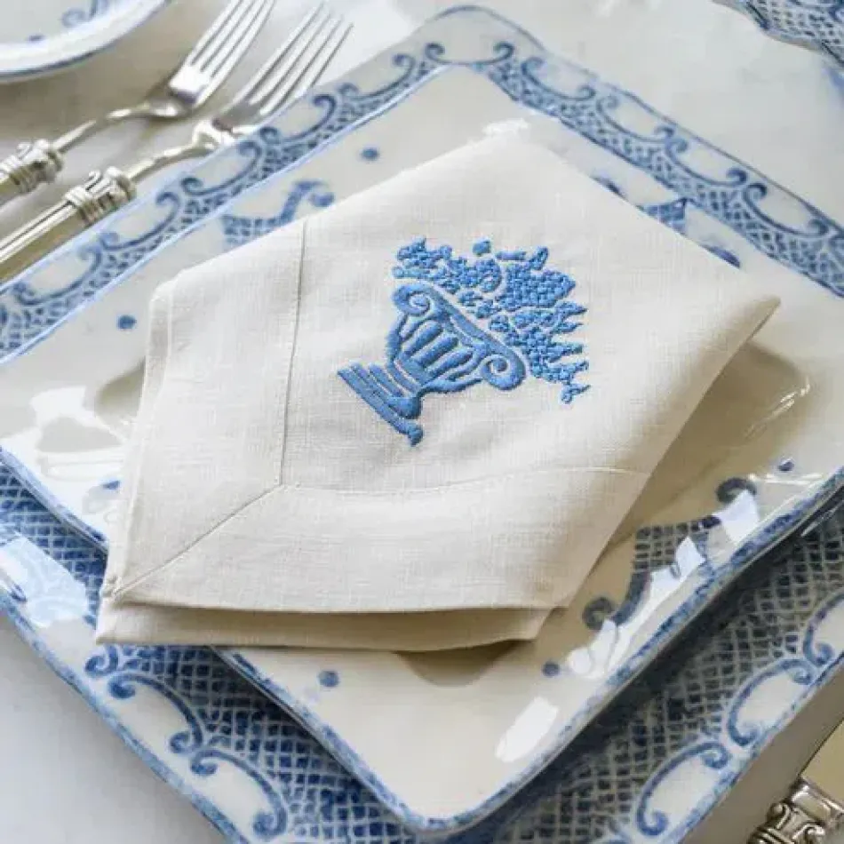 Burano Urn Cream (Blue) Large Napkin