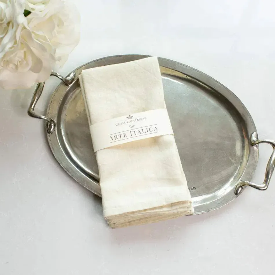 Washed Linen, Cream 20" Square Napkin Set