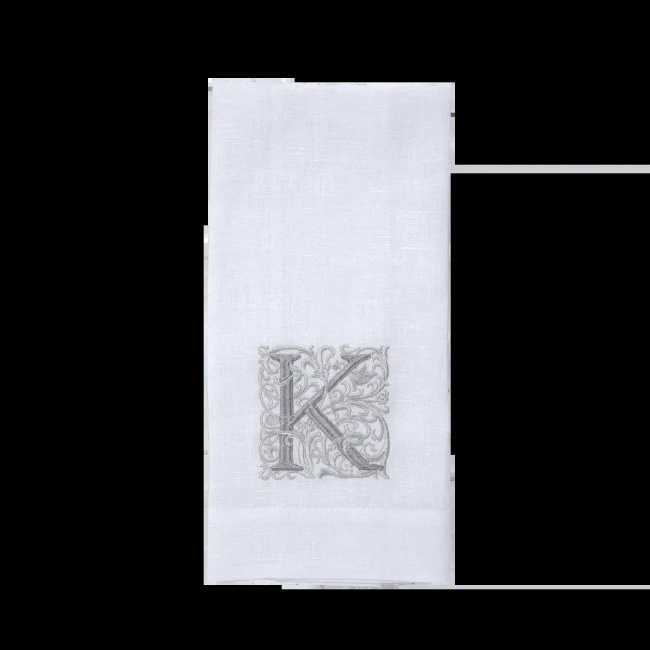 Monogram K Hand Towel White (Taupe)