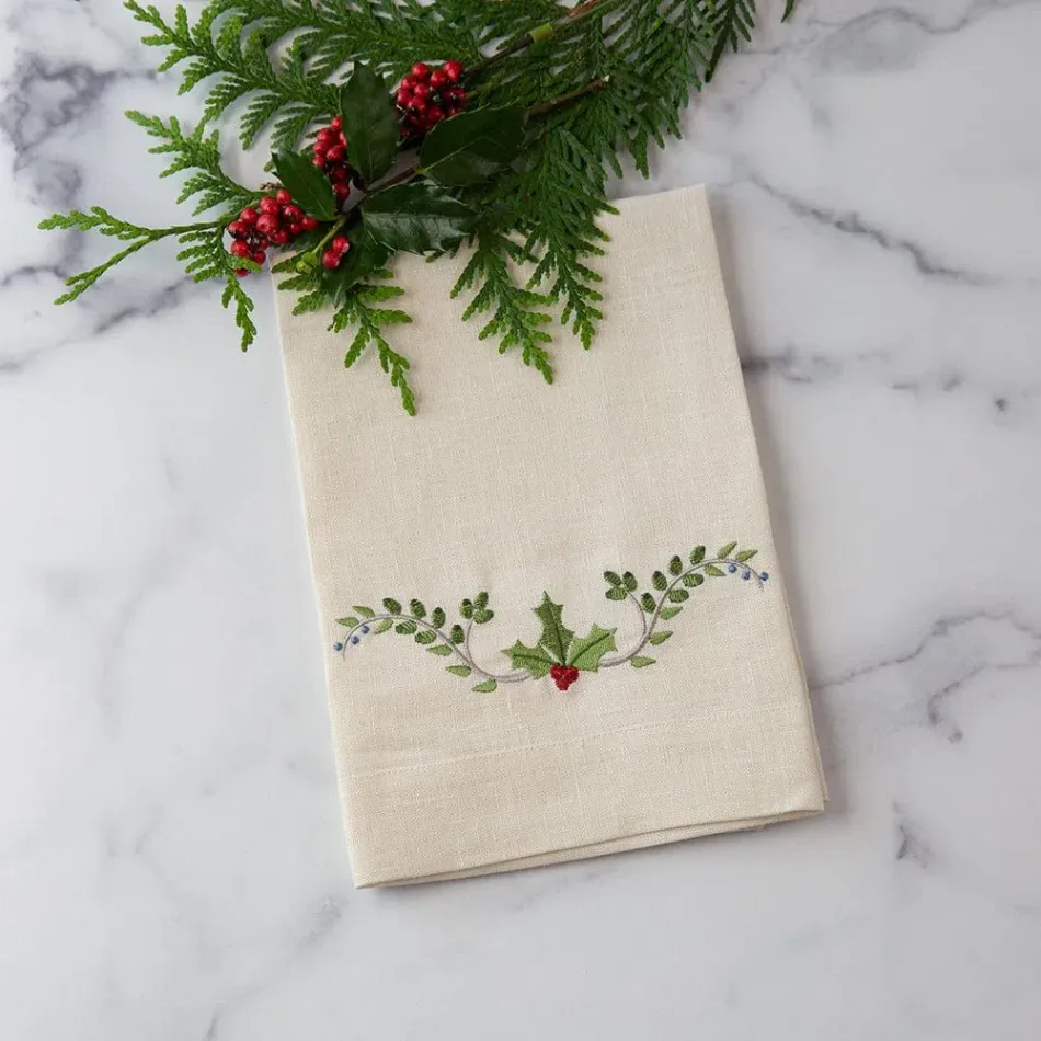 Medici Festivo, Cream (Multi) 17" x 29" Linen Hand Towel