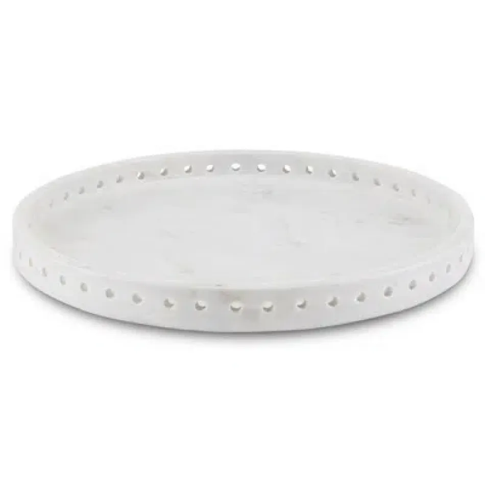 Freya White Marble Large Tray