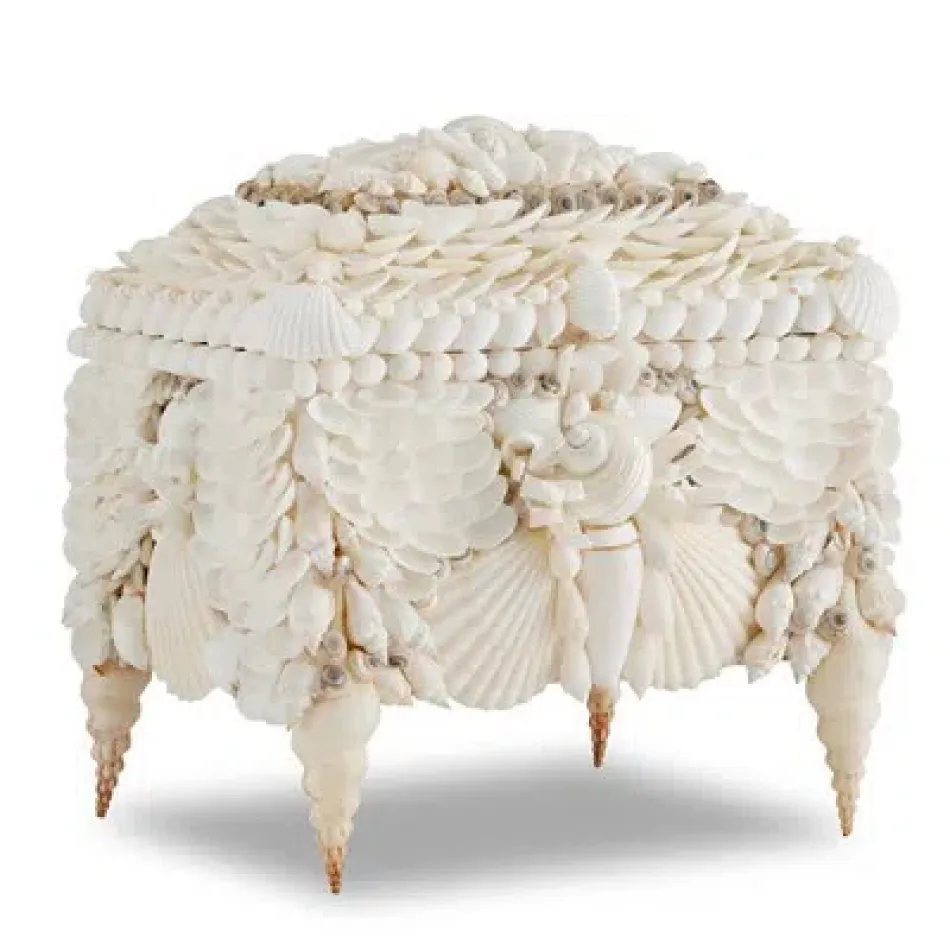 Boardwalk White Shell Jewelry Box