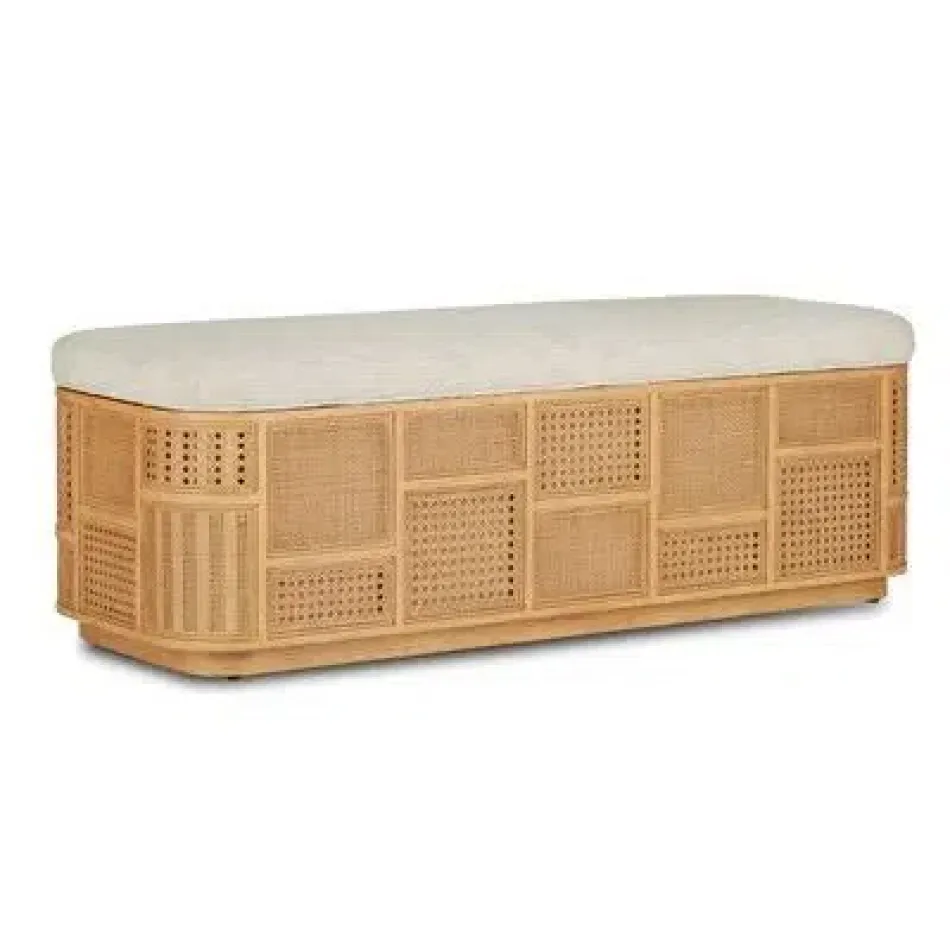 Anisa Natural Parchment Storage Bench