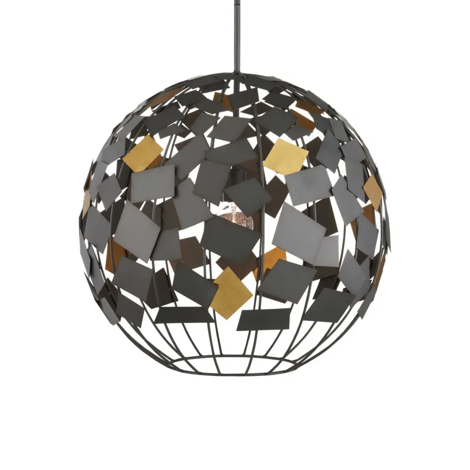 Moon Night Gray & Gold Orb Chandelier