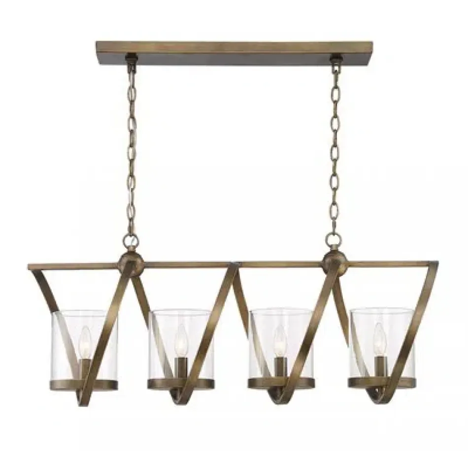 Maddox 4-Light Linear Bronze Chandelier