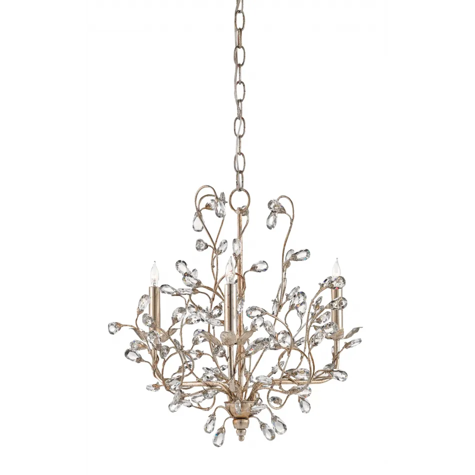 Crystal Bud Silver Small Chandelier