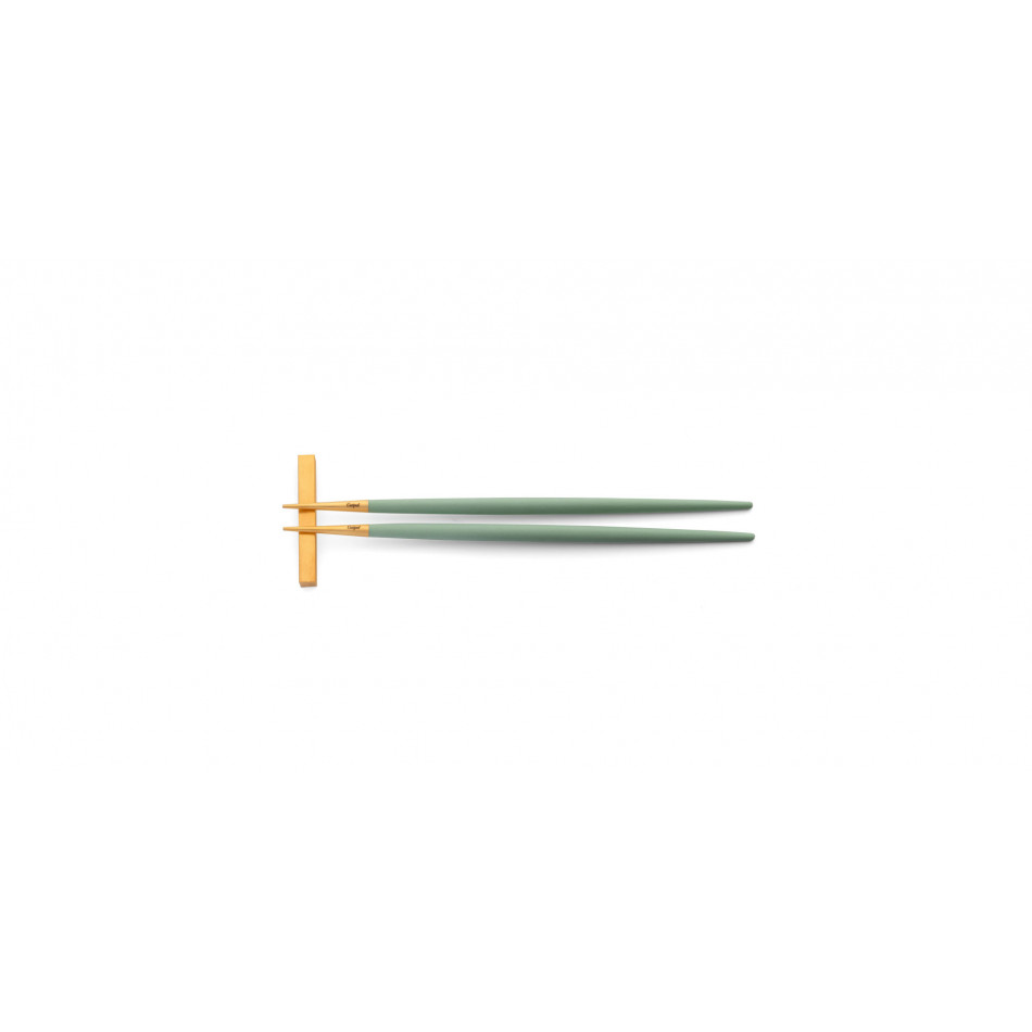 Goa Celadon Handle/Gold Matte Chopstick Set 8.9 in (22.5 cm)