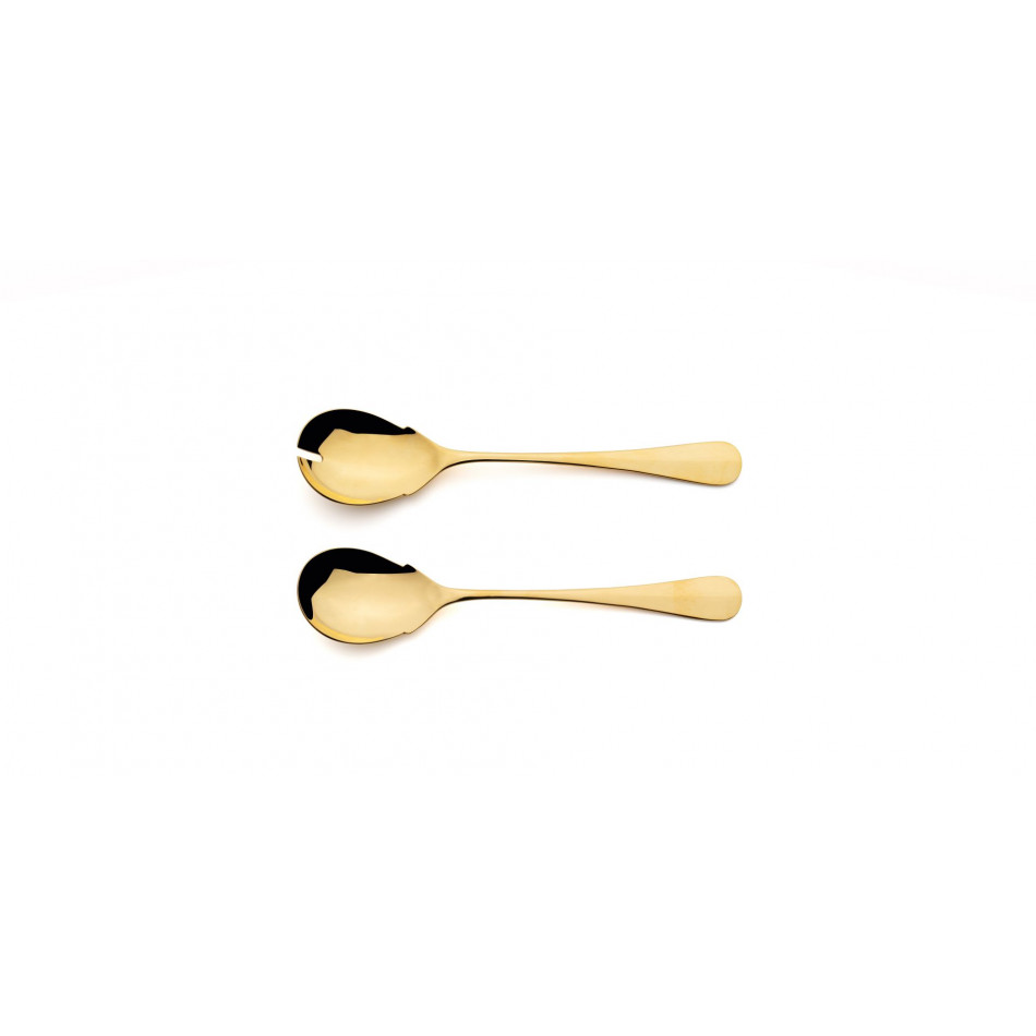 Baguette Gold Polished Salad Serving Set 9.6 in (24.4 cm)