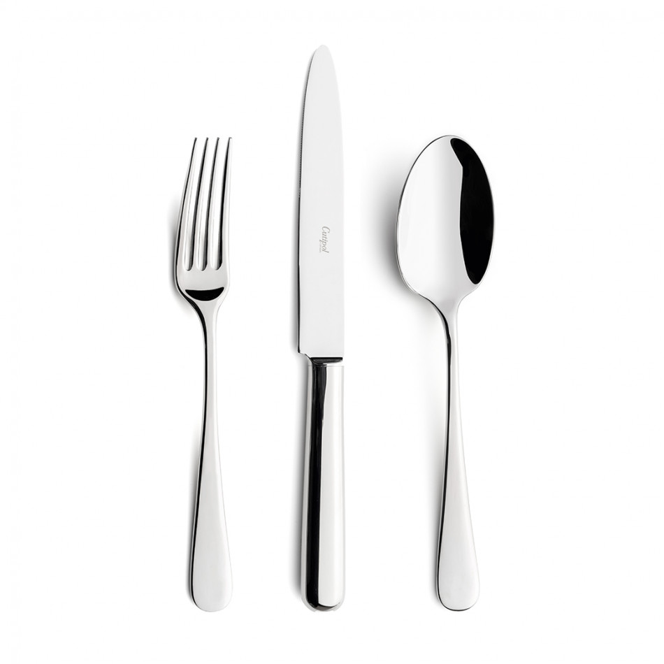 Atlantico Steel Polished 5 pc Set (Dinner Knife, Dinner Fork, Table Spoon, Dessert Fork, Coffee/Tea Spoon)