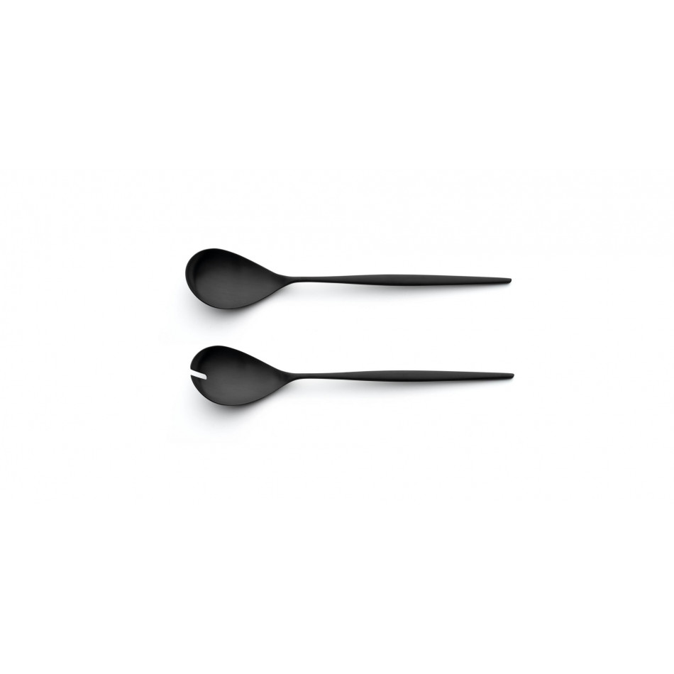 Moon Black Matte Salad Serving Set 11.1 in (28.2 cm)