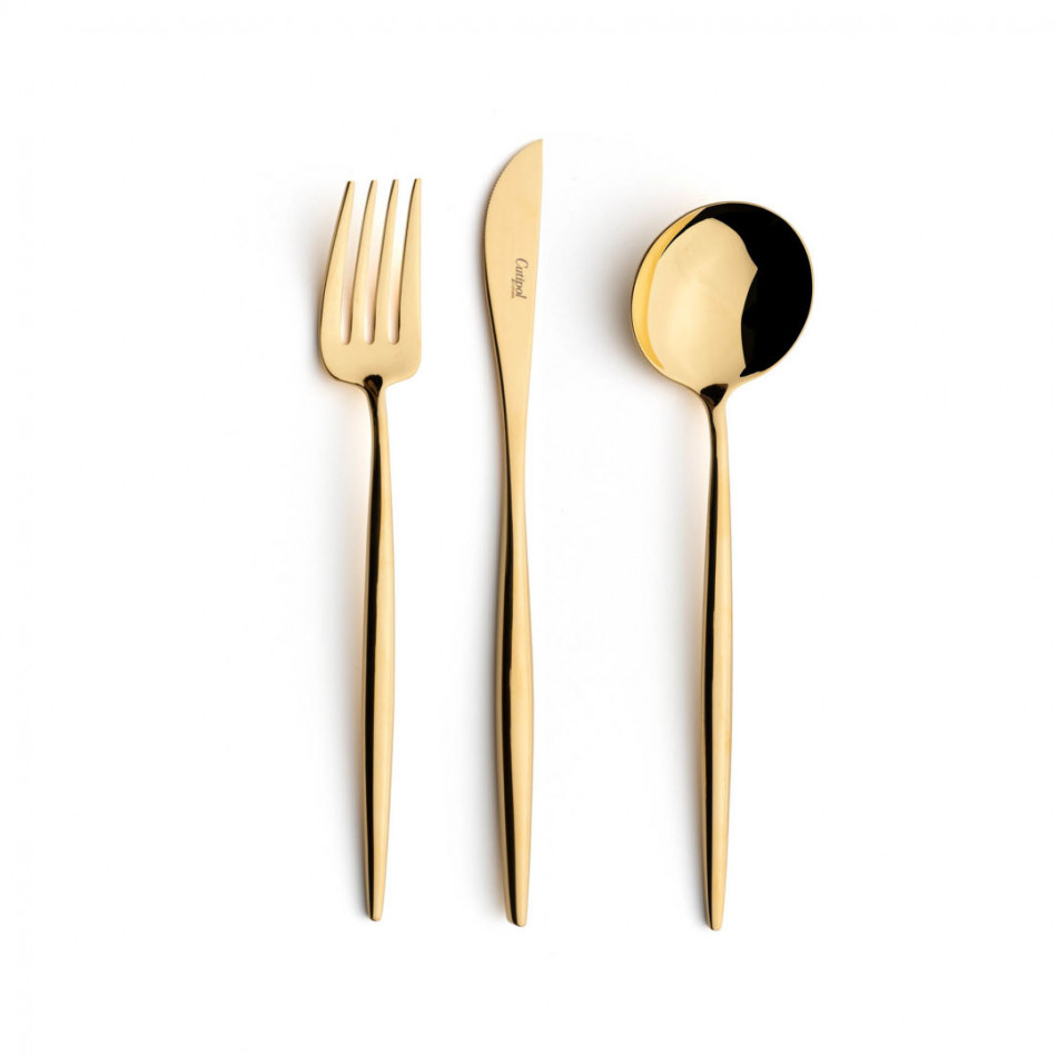 Moon Gold Polished Fish Fork 7.6 in (19.3 cm)