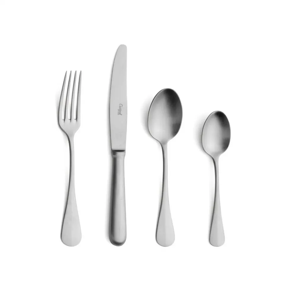 Baguette Steel Matte 24 pc Set (6x Dinner Knives, Dinner Forks, Table Spoons, Coffee/Tea Spoons)