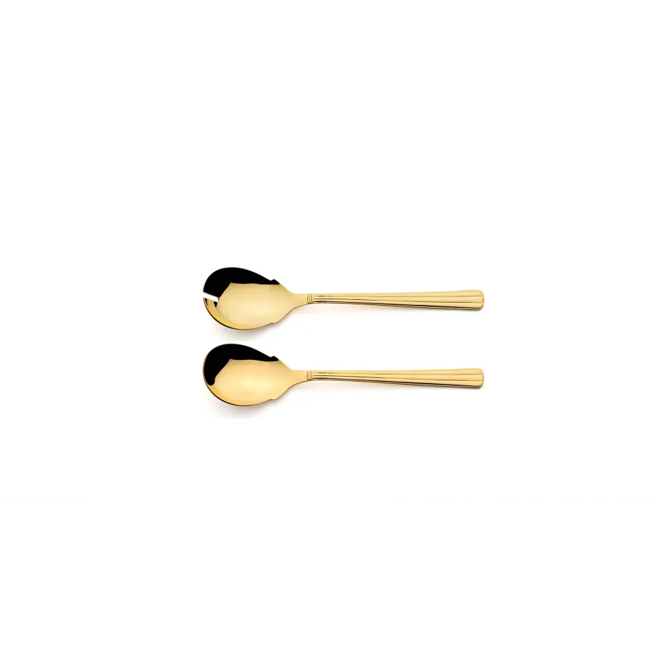 Athena Gold Polished Salad Serving Set 9.4 in (23.8 cm)