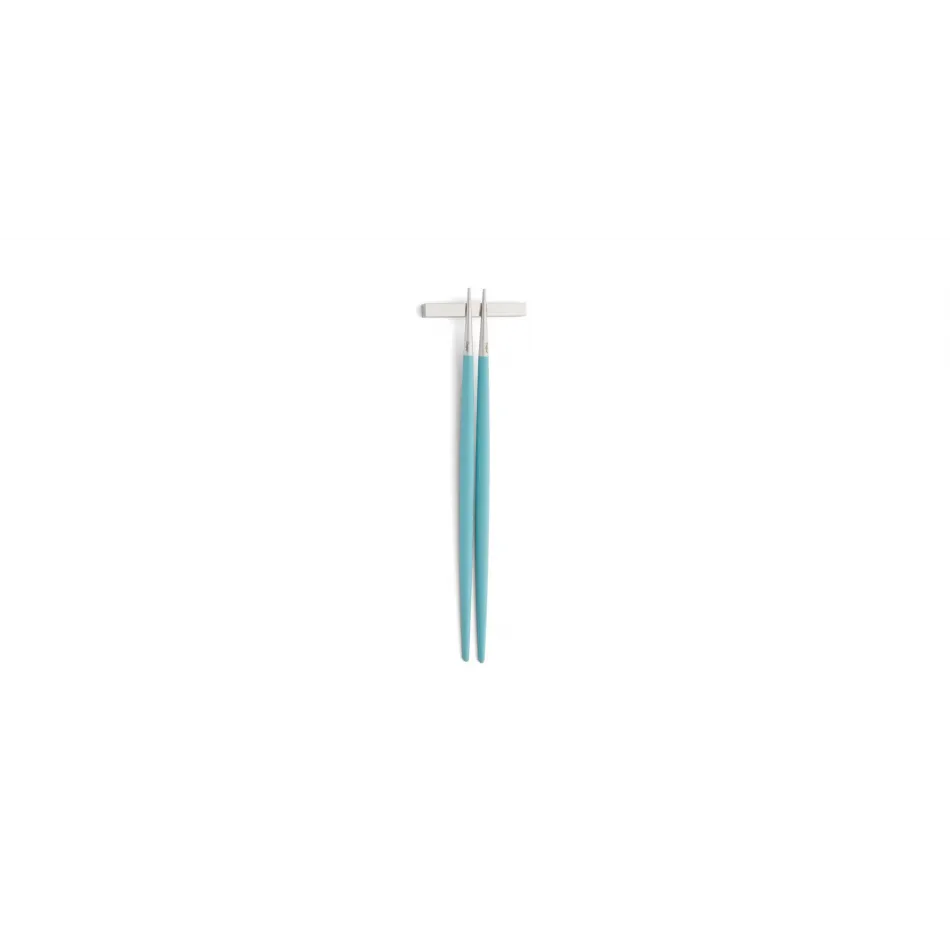 Goa Turquoise Handle/Steel Matte Chopstick Set 8.9 in (22.5 cm)
