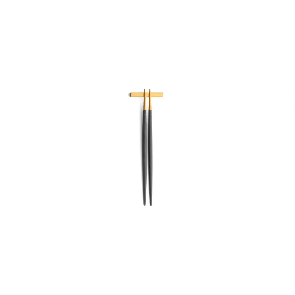 Goa Grey Handle/Gold Matte Chopstick Set 8.9 in (22.5 cm)