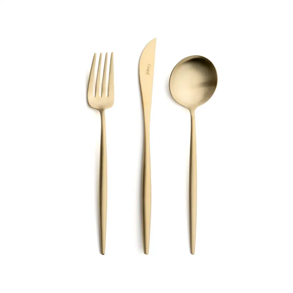 Moon Champagne Matte 24 pc Set (6x Dinner Knives, Dinner Forks, Table Spoons, Coffee/Tea Spoons)