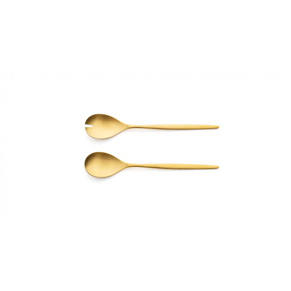 Solo Gold Matte Salad Serving Set 9.9 in (25.2 cm)