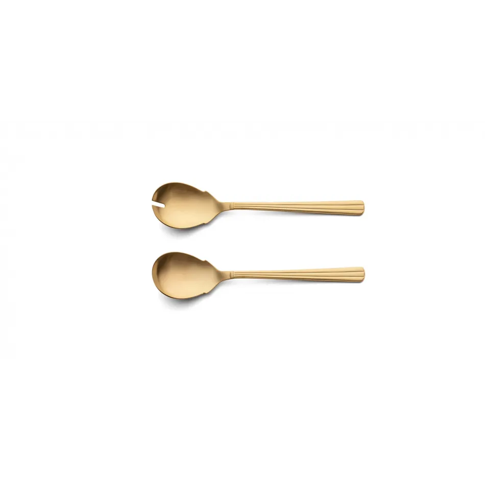 Athena Gold Matte Salad Serving Set 9.4 in (23.8 cm)