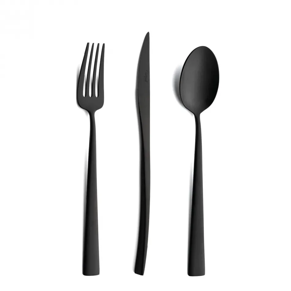 Duna Black Matte 24 pc Set (6x Dinner Knives, Dinner Forks, Table Spoons, Coffee/Tea Spoons)