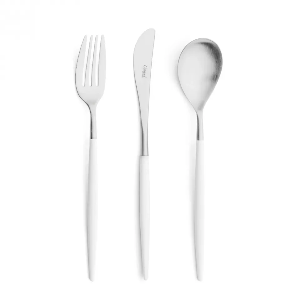 Mio Steel White Handle/Steel Matte Mocha Spoon 4.1 in (10.5 cm)