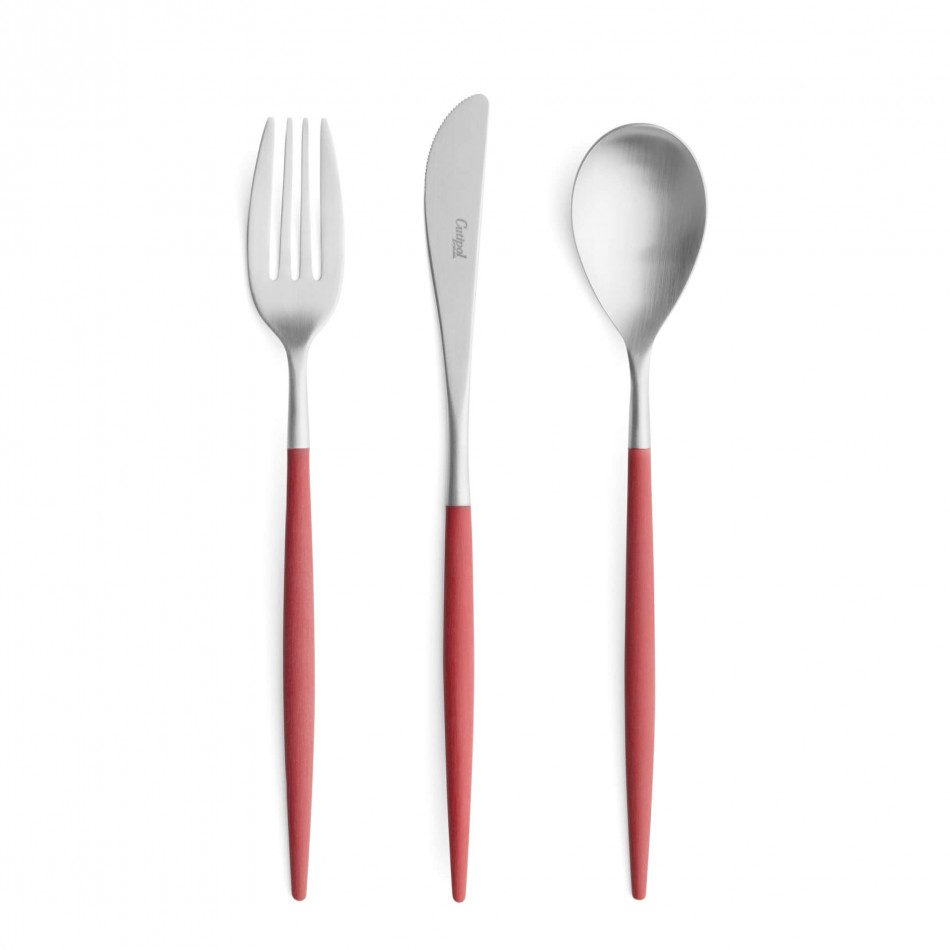Mio Steel Red Handle/Steel Matte Lobster Fork 8.7 in (22 cm)