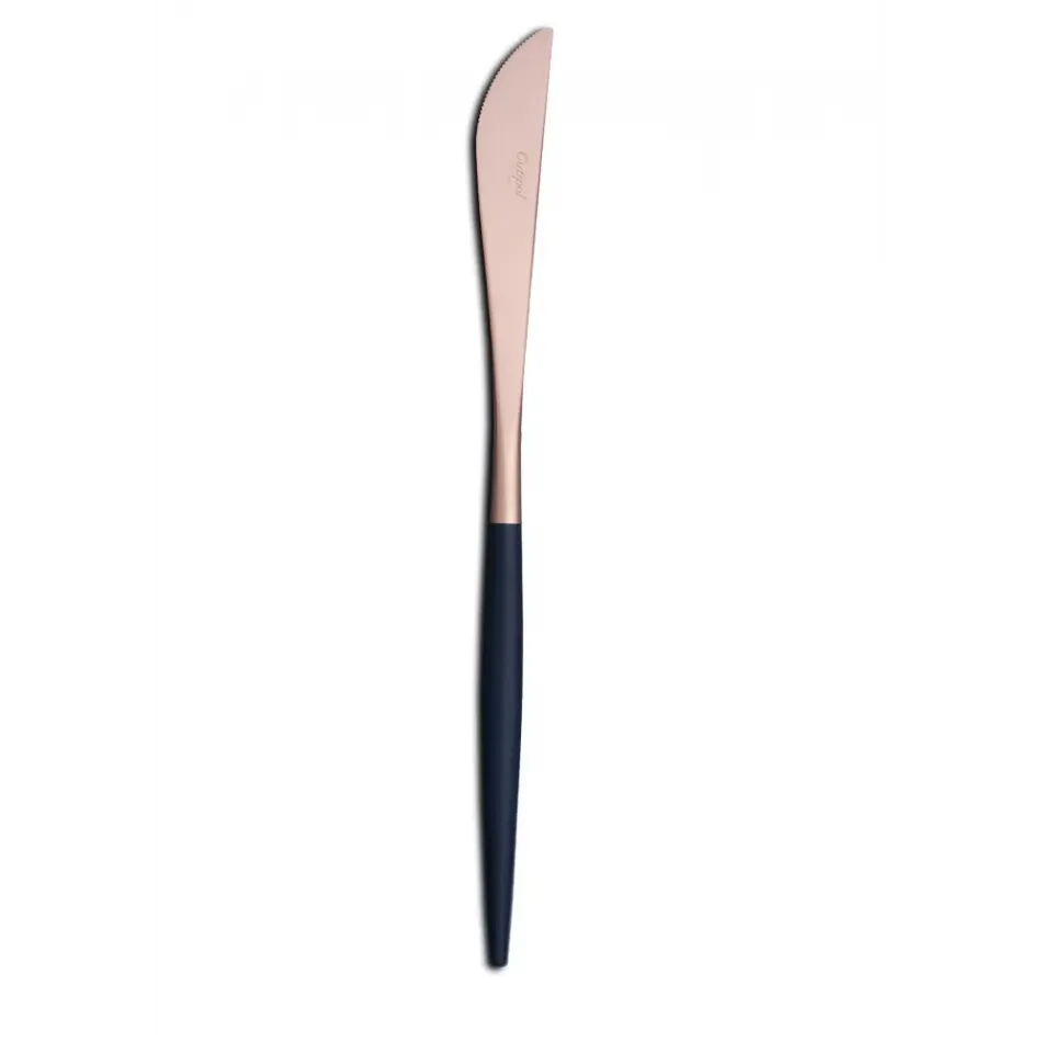 Goa Blue Handle/Rose Gold Matte Dinner Knife 8.9 in (22.5 cm)