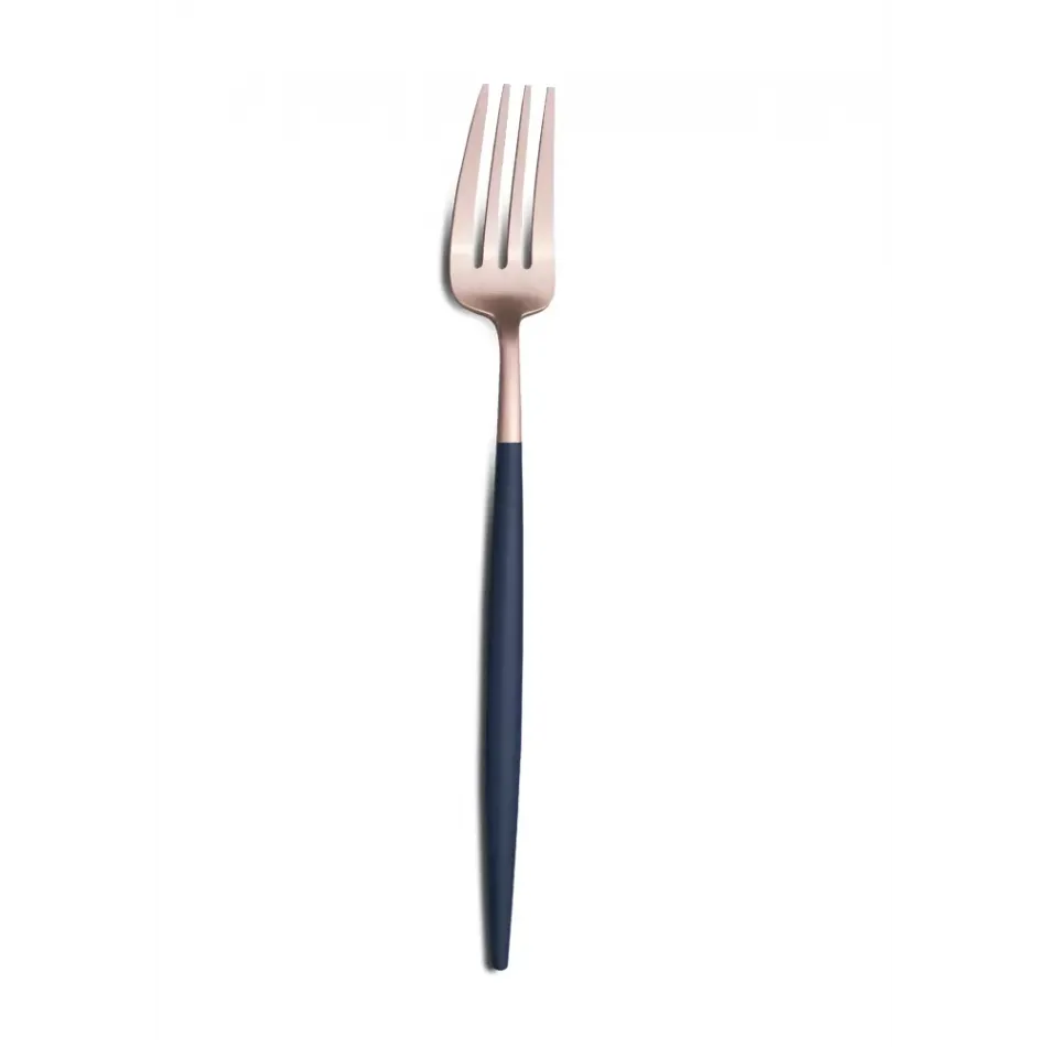 Goa Blue Handle/Rose Gold Matte Dinner Fork 8.5 in (21.7 cm)