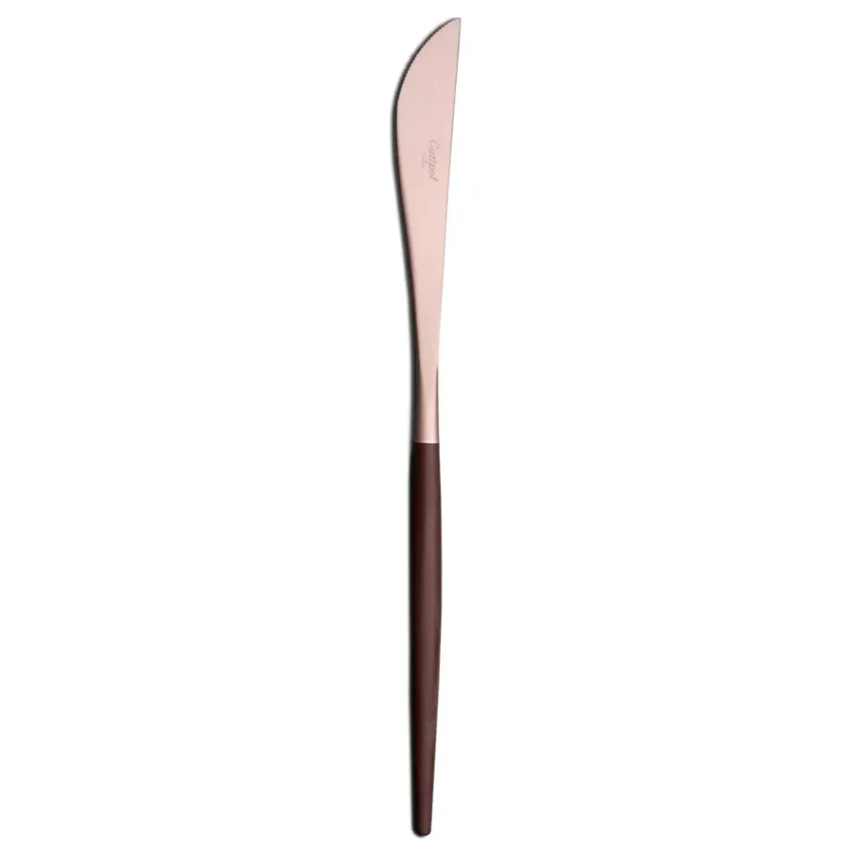 Goa Brown Handle/Rose Gold Matte Dinner Knife 8.9 in (22.5 cm)