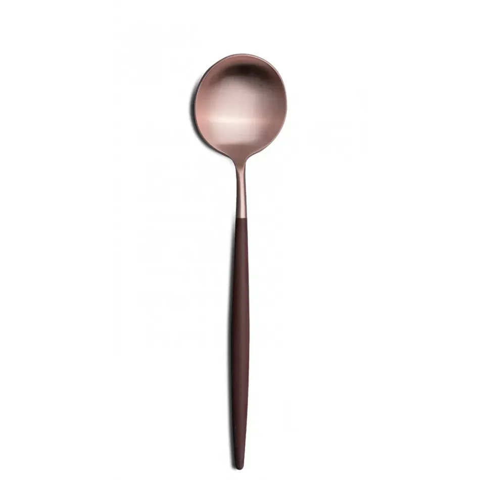 Goa Brown Handle/Rose Gold Matte Table Spoon 8.3 in (21 cm)