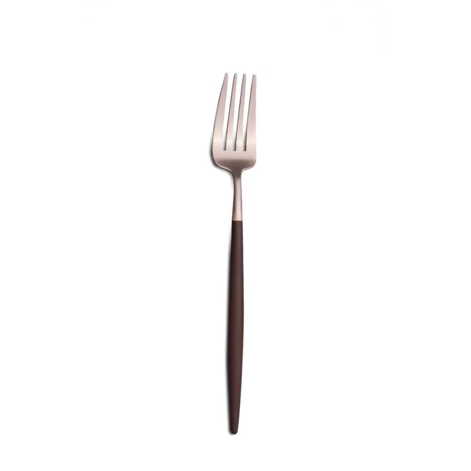 Goa Brown Handle/Rose Gold Matte Dessert Fork 7.4 in (18.7 cm)